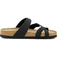 thumbnail image 4 of VENECORE Arena Women's Cork Footbed Sandals Summer Comfortable Cushioned Slide Flat Slip-on, Black, US 9M, 4 of 7