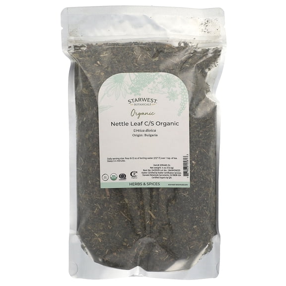 Starwest Botanicals Organic Nettle Leaf Tea, Cut and Sift, 4 oz (113.4 g)