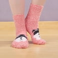 thumbnail image 4 of Super Soft Cozy Warm Cute Animal Non-Slip Fuzzy Crew Winter Socks, 1 Pair Raccoon, 4 of 6