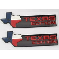 Muzzys (SET OF 2) -BLACK XL- TEXAS EDITION Emblems Badges FITS F150 F250 F350 Tailgate, Universal Stick On Ram, Tundra Tacoma, Silverado, Titan, Hood Door Grille Fender