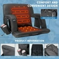 thumbnail image 6 of ABORON 2 Packs Heated Stadium Seats for Bleachers with Back Support Wide 21 Inch, Extra Portable Bleacher Seat Padded Stadium Chair, USB 3 Levels of Heat, 6 Reclining Positions, 6 of 9