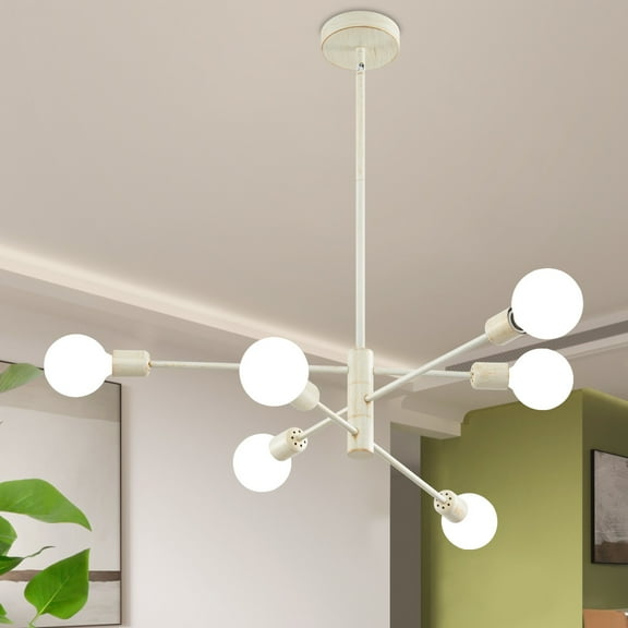 Deyidn 6 Lights Sputnik Chandelier Modern E26 Pendant Lighting Chandeliers Ceiling Light Fixture for Living Room, Bedroom, Dining Room