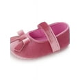 thumbnail image 3 of Baby Girls Mary Jane Flats Anti-Slip Cloth Sole Bowknot Toddler First Walkers Dress Shoes, 3 of 6