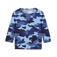 thumbnail image 3 of Favoffer Kids' Camouflage Print 3/4 Sleeve Top, Trendy Casual Round Neck Shirt for Casual Outings Adventure Play , 3-12Y, 3 of 6