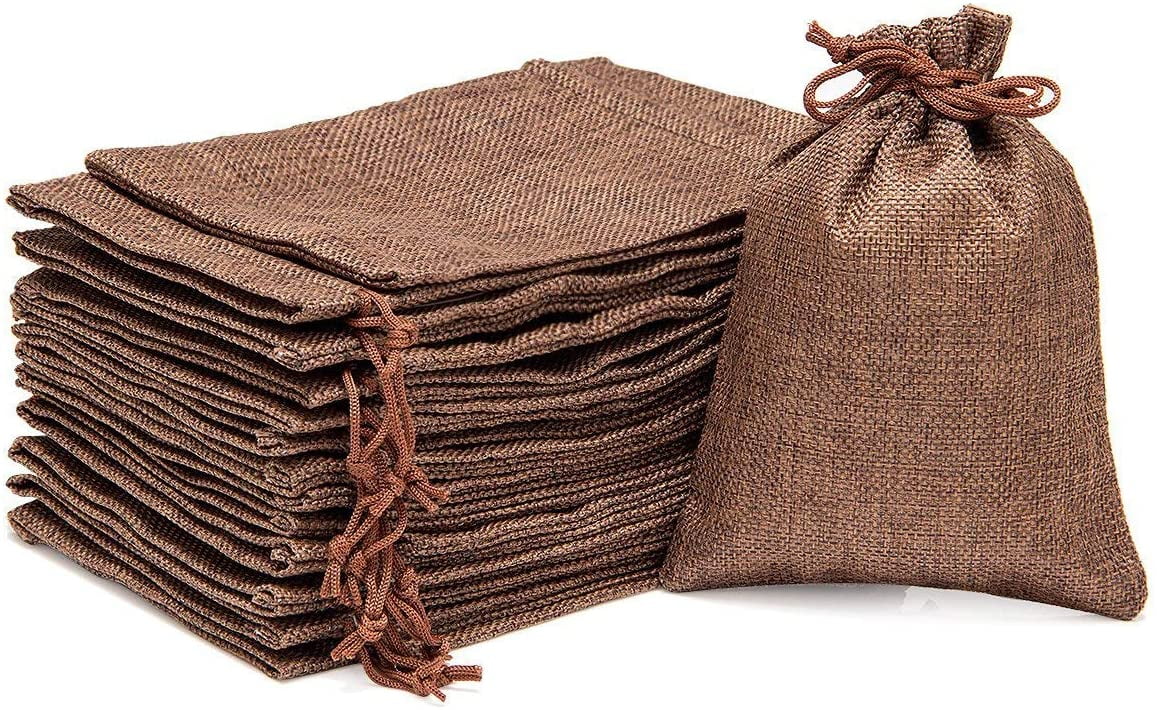 Burlap Bags with Drawstring Gift Bags Jewelry Pouches Sacks for Wedding Party