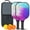 Black-2, variant on Pickleball Paddles Set Of 2, Fiberglass Surface, Fluid Smoke Aurora Art Style, 4 Balls & Bag