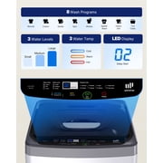 Upstreman Portable Fully Automatic Washing Machine W/ Drain Pump & LED Display, 1.38 cu.ft Top Load Washer Machine Compact Laundry, 8 Wash Programs, 3 Water Level & Temp, 24H Delay Start, White WM138
