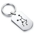 thumbnail image 1 of Stainless Steel Virgo (Maiden) Astrology Constellation Dog Tag Keychain Circle Ring, 1 of 2