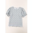 thumbnail image 1 of ABPHQTO Blusa de mujer con manga farol fruncida floral negra, 1 of 5