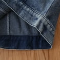 thumbnail image 6 of IBTOM CASTLE Toddler Baby Girls Boys Denim Jacket Long Sleeve Button Down Jeans Coat Ripped Hooded Top Fall Cowboy Casual Outwear Clothes 6-12 Months Blue + Pink Heart, 6 of 8
