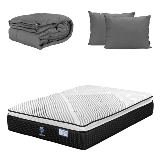 Colchón Matrimonial Alaska Spring Air + Edredón + Almohadas 2-Pack