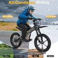 thumbnail image 6 of TOKTOO 36V Kids Electric Dirt Bike, 15.5 MPH High-Speed Electric Motorcycle, 16" Inflatable Tires, 400W Motor, Black Ride on Dirt Bike for Kids Aged 6-12, 6 of 9