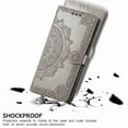 thumbnail image 3 of SaniMore for Samsung Galaxy S23 6.1" 2023 Wallet Case with Embossed Mandala PU Leather Flip Protection Wrist Strap Credit Card Holder Pocket Kickstand Shockproof Case for Samsung Galaxy S23, Gray, 3 of 9