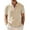 Light Khaki, variant on COOFANDY Men Summer Henley Shirts Button Vacation T-Shirt Collarless Casual Shirt