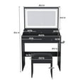 thumbnail image 4 of Yardi Yarda Modern Makeup Vanity Set with Power Outlet and Hair Dryer Holder, Dressing Table with 5 Drawers and Adjustable 3 Lighting Color, New Large Mirror Vanity Desk, Black, 4 of 12