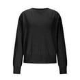 thumbnail image 4 of Fewfanhot Cardigan Sweaters for Women Crewneck Loose Fit Long Sleeve Solid Casual Side Slit Knit Pullover Sweaters Outerwear, 4 of 9