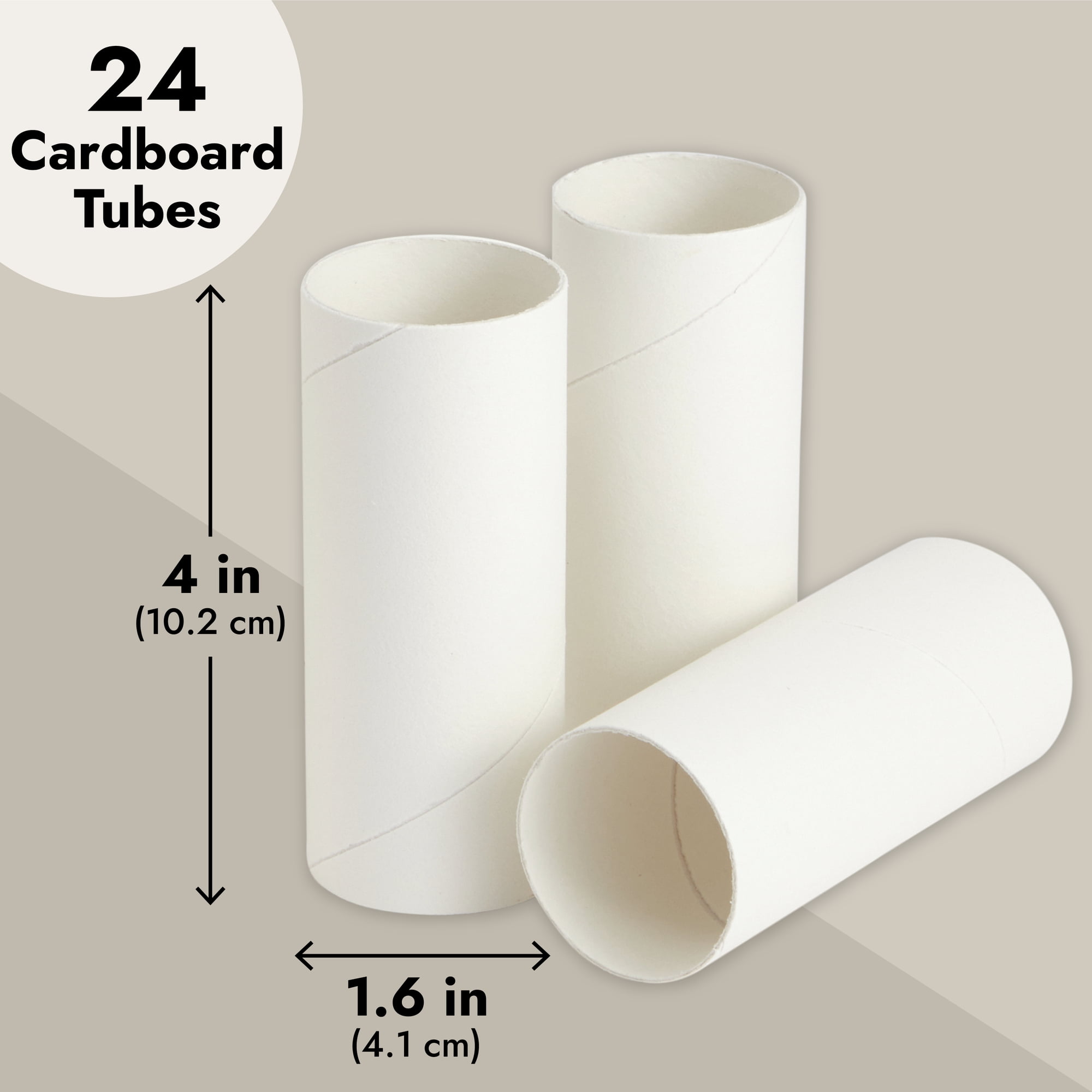 24 Pack Toilet Paper Rolls For Crafts, Empty White Cardboard Tubes for  Classroom, DIY Projects (1.6 x 4 In) 