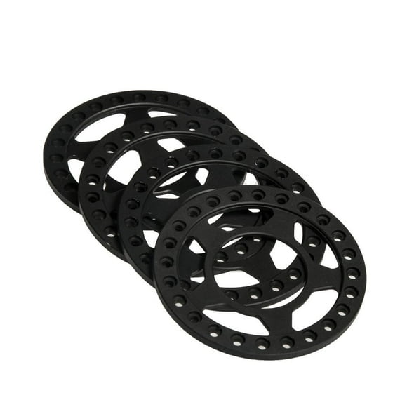 RCLIONS 4 Pcs Anneau de Remplacement de Jante de Roue RC en Aluminium pour Voiture RC Crawler 1:10 Roues/jantes 1.9 Pouces" (Noir)