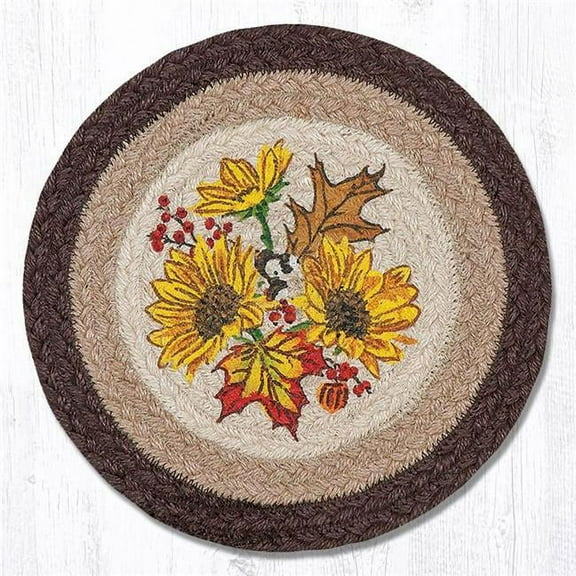 Capitol Importing 80-472AS 10 x 10 in. Autumn Sunflower Printed Round Swatch
