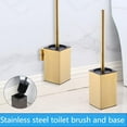 thumbnail image 6 of Stainless Steel Toilet Brush & Holder,Free Standing, long handle,Square Toilet Brush Set,Heavy Duty Cleaner for Bathroom, with Removable Plastic Brush (Gold), 6 of 8