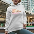 thumbnail image 2 of Cats Are My Favorite People, Cat Lover Merch Gift, White Hooded Sweatshirt or Hoodie, Small, 2 of 5