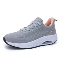 Women's Walking Shoes Arch Support Casual Tennis Shoes Gym Workout Orthotic Fashion Sneakers for Plantar Fasciitis Pain Relief GreyPink Size 7