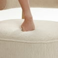 thumbnail image 6 of LuxenHome Upholstered Cream Modern U-Shape Back Accent Chair, 6 of 7