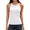 White, variant on Women's Fitting Seamless Tank Tops Ribbed Crew Neck Racerback Workout Camisoles with Built in Bra