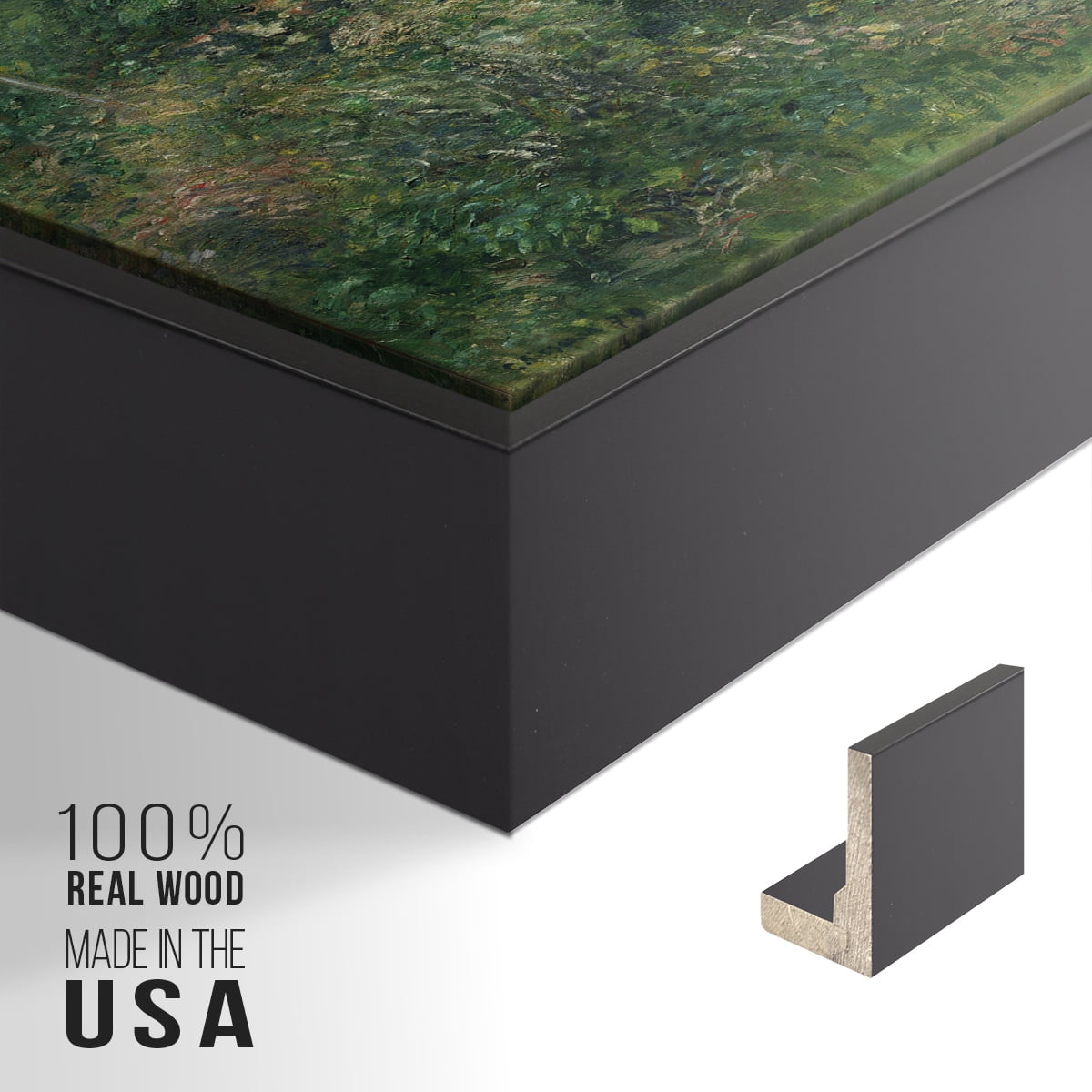 Vintage Landscape-XXX By Wexford Home Framed in Black Wood Gallery Wrapped Canvas 27 in. x 41 in.