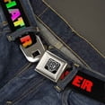 thumbnail image 2 of Buckle-Down Belt, Seatbelt Buckle Belt, Hater Black Red Rainbow Fade, Youth 22 to 32 Inches, 2 of 9