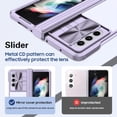 thumbnail image 4 of Compatible with Samsung Z Fold 5 Case with Camera Lens Protector Slide Black,Phone for Samsung Galaxy Z Fold 5 Case Silicone Transparent Shockproof Luxury Protective Cover (Purple), 4 of 12