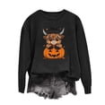 thumbnail image 4 of Mifsaly Womens Halloween Sweatshirt Cute Cartoon Cow Pumpkin Graphic Sweaters Long Sleeve Soft Comfortable Loose Fit Pullover Top, 4 of 5