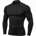 thumbnail image 4 of XIAONU Mens Compression Base Layer Long Sleeve Stand Collar Pullover Compression Shirt Stretchy Athletic Workout Compression Shirts, 4 of 4