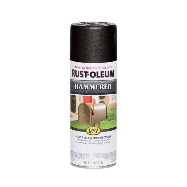 Pintura en aerosol Rust-Oleum 7215830, acabado martillado, color negro, 340 g