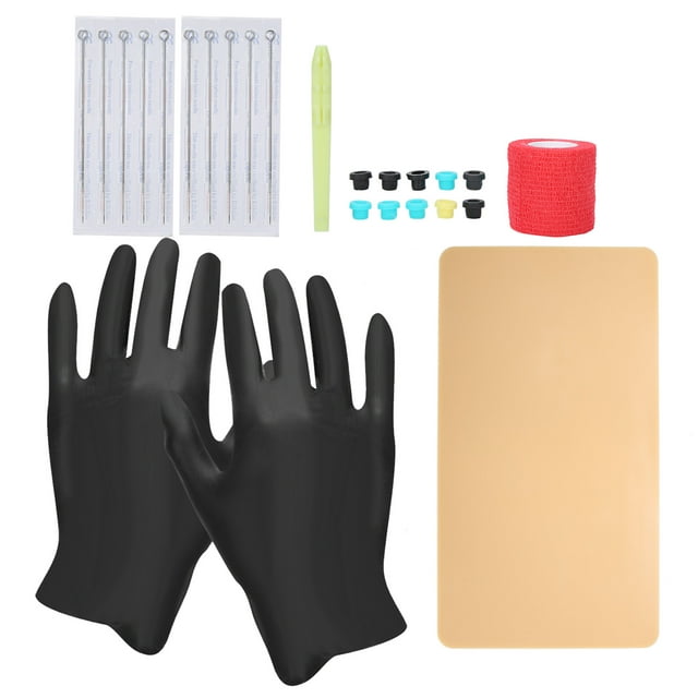 1RL Aguja de tatuaje Pluma de tatuaje manual Práctica piel DIY Kit de tatuaje Accesorios para principiantes