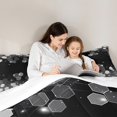 thumbnail image 4 of Manfei Gray Honeycomb Bedding Comforter Set 7pcs, Sparkle Stars King Bedding Sets, Black Grey Bed Sheets Microfiber Bedroom Decor, 4 of 8