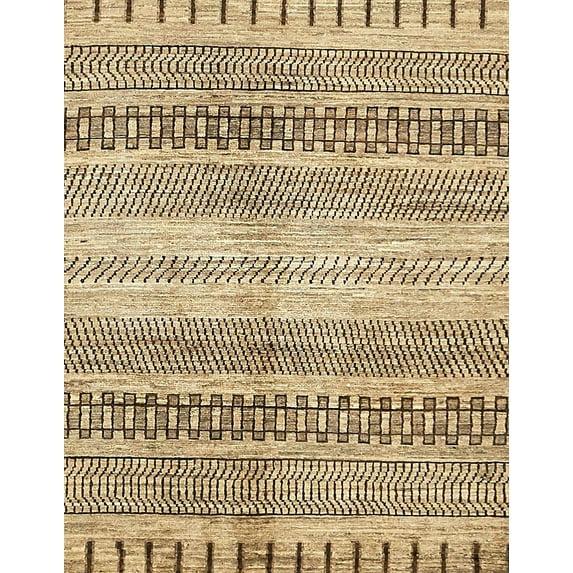 Ahgly Company Machine Washable Indoor Rectangle Abstract Brown Gold Area Rugs, 7' x 10'