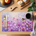 thumbnail image 2 of Spring Watercolor Placemats Set of 8, Purple Flowers Oil Painting Non-Slip Place Mats Washable Table Mats for Kitchen Dining Table Decorations Indoor/Outdoor, 2 of 9