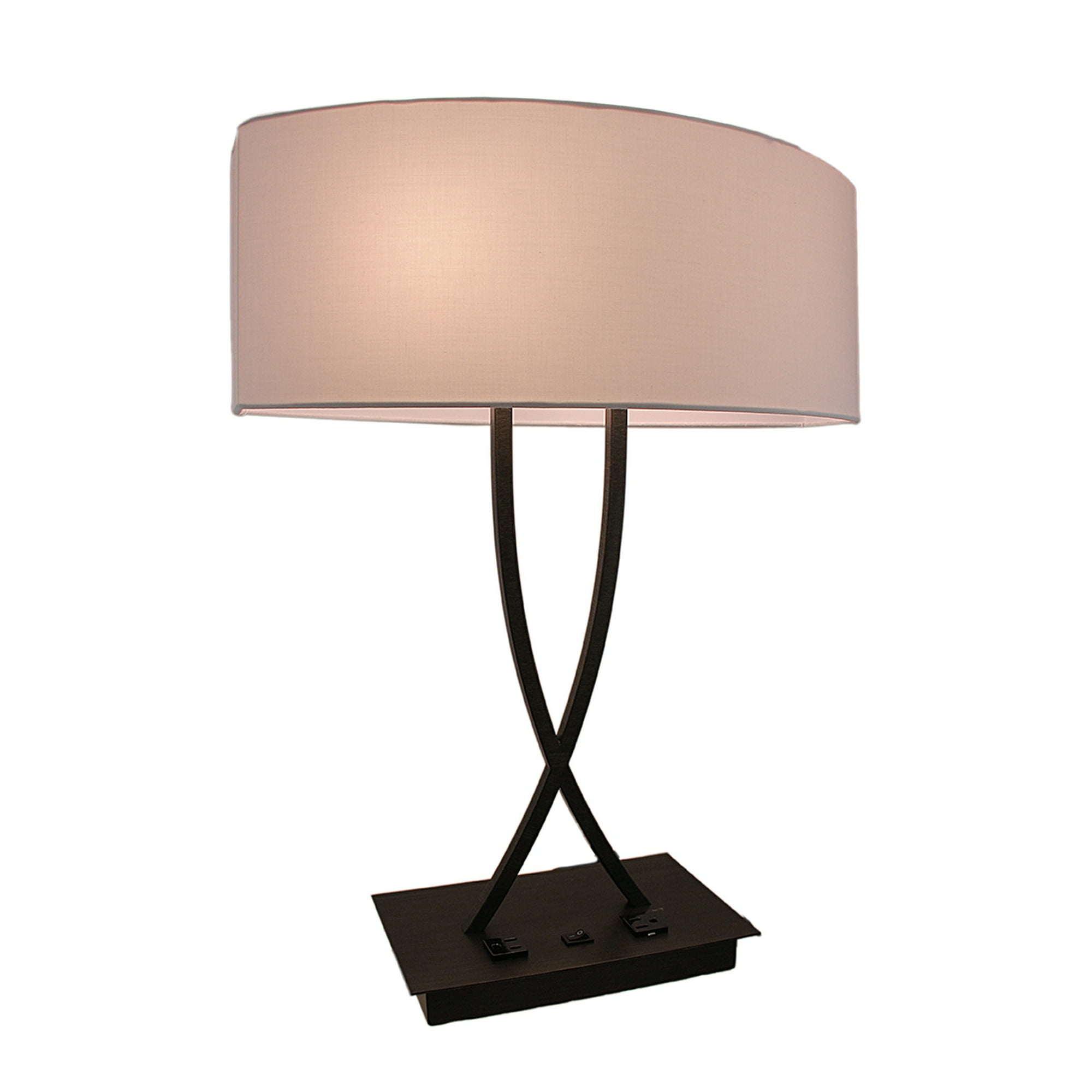 Bronze Finish Curved Metal Table Lamp W Power