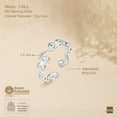 thumbnail image 6 of Amberta Adjustable 925 Sterling Silver Toe Ring for Women | Wave Hearts Flower Dolphin Crown Leaf Boho Foot Jewelry: Toe Ring for Women, 6 of 6