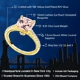 thumbnail image 2 of Gem Stone King 4.59 Cttw 10MM Peach Simulated Morganite and White Created Sapphire 18K Yellow Gold Plated Silver Engagement Ring for Women | Gemstone Birthstone (Size 9), 2 of 7