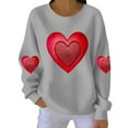 thumbnail image 4 of Yuyuzo Chandails en Molleton pour Femmes Saint-Valentin T-Shirts Graphiques Hauts Décontractés Manches Longues Col Rond Mode Chandail, 4 of 5