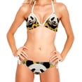 thumbnail image 2 of Panda Sunflower Bikini Set with Detachable Sponge & Adjustable Strap, Two-Pack, Ideal for Beach & Pool, Swimsuit Swimsuits Bikini, 2 of 6