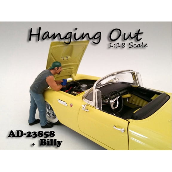 Hanging Out Billy Figure, Gray - American Diorama Figurine 23858 - 1/18 scale