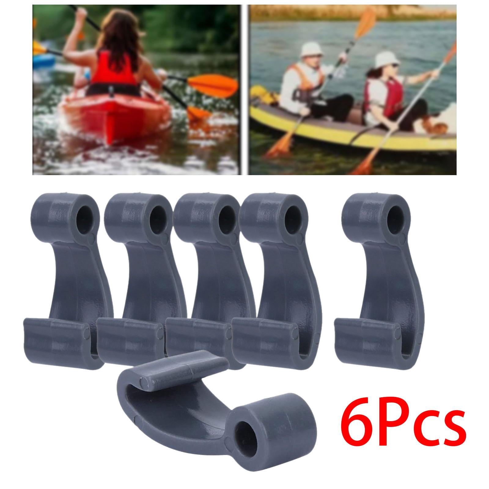 harayaa 3x 6 Pieces Bungee Shock Cord Hook J Hooks Multifunctional Kayak Attachments Black Lashing Hooks for Kayaks Accessories Paddle Canoe Repair