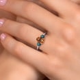 thumbnail image 4 of Gem Stone King 10K Two Tone Gold Ecstasy Mystic Topaz and Blue Diamond Engagement Ring for Women | 2.04 Cttw | Oval 8X6MM | Gemstone November Birthstone | Size 9, 4 of 6