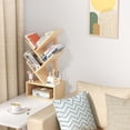 thumbnail image 6 of Buildhom 3-Tier Small Tree Bookshelf with Drawer, Desktop Wood Bookcase, Mini Display Shelf for Home Office, Bedroom, Natural, 6 of 7