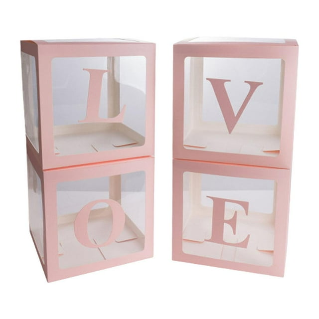 Caja de globos de látex Yuyangstore 4 Uds. rosa