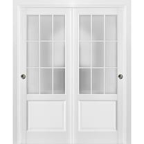 Sliding Closet Frosted Glass 9 Lites Bypass Doors 72 x 80 inches