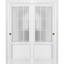 Sliding Closet Frosted Glass 9 Lites Bypass Doors 60 X 80 Inches